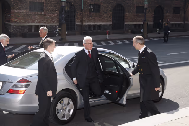 Снимка 41: Hans-Gert POTTERING, EP President, is received by her Majesty the Queen with president of the Folketing Thor PEDERSEN during his official visit to Danemark, Copenhagen, April 1st, 2008...