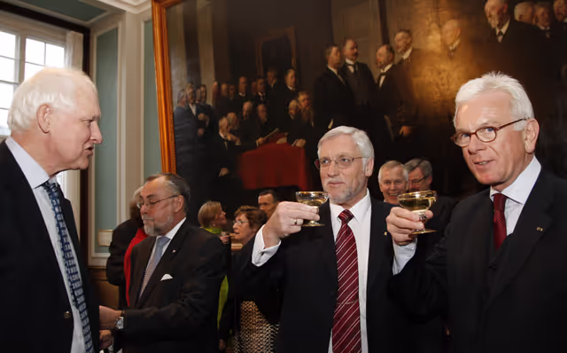Снимка 33: Hans-Gert POTTERING, EP President, is received by her Majesty the Queen with president of the Folketing Thor PEDERSEN during his official visit to Danemark, Copenhagen, April 1st, 2008...