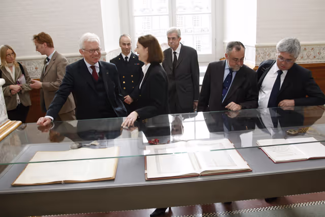 Снимка 29: Hans-Gert POTTERING, EP President visits Folketinget, Danish Parliament during his official visit to Danemark, Copenhagen, April 2nd, 2008....