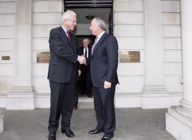 Hans-Gert POTTERING, EP President, meets with Dermot AHERN, Ireland Prime Minister during his official visit to DUBLIN, Ireland, April 7th, 2008..