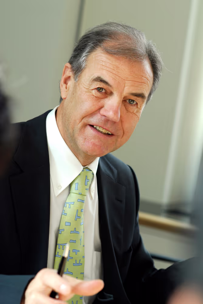 MEP Hubert PIRKER attends an interview in Brussels