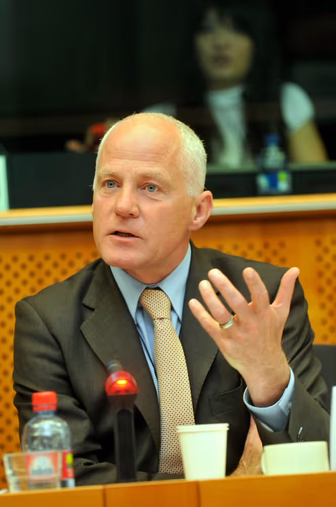 MEP Michael CASHMAN attends a meeting in Brussels