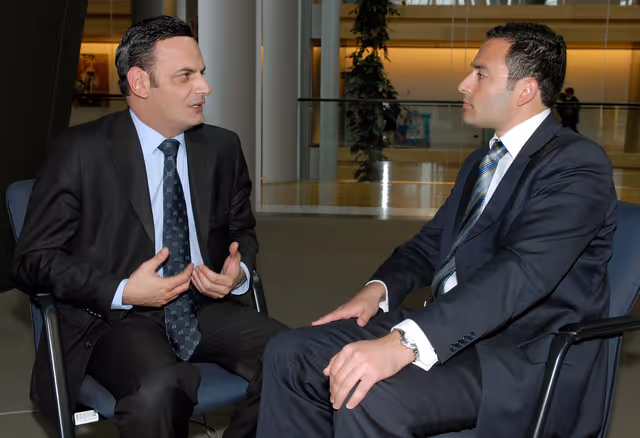 Fotografi 5: MEP David CASA attends an interview in Strasbourg