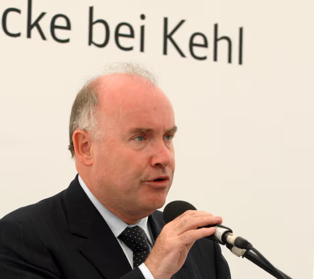 Ceremony marking the construction start of a new bridge between Strasbourg, France and Kehl, Germany