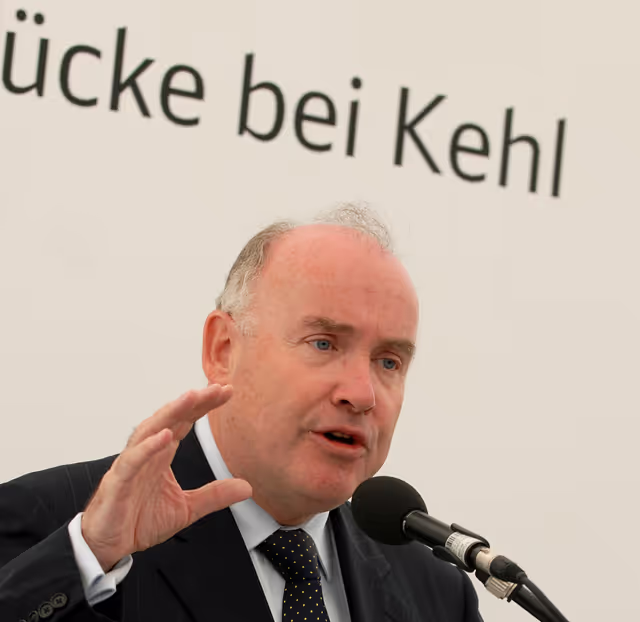 Ceremony marking the construction start of a new bridge between Strasbourg, France and Kehl, Germany