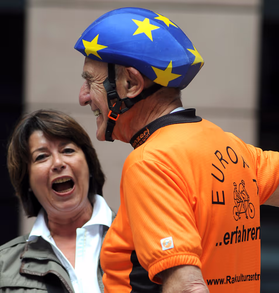 Start of the Trans national Youth Bicycle Tour