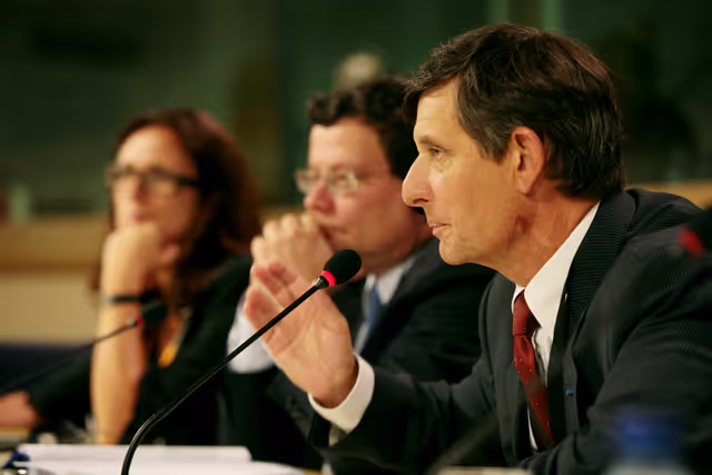 Foto 15: Press conference on the combined programme of the French, Czech and Swedish Presidencies.