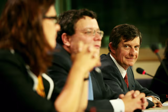 Foto 7: Press conference on the combined programme of the French, Czech and Swedish Presidencies.