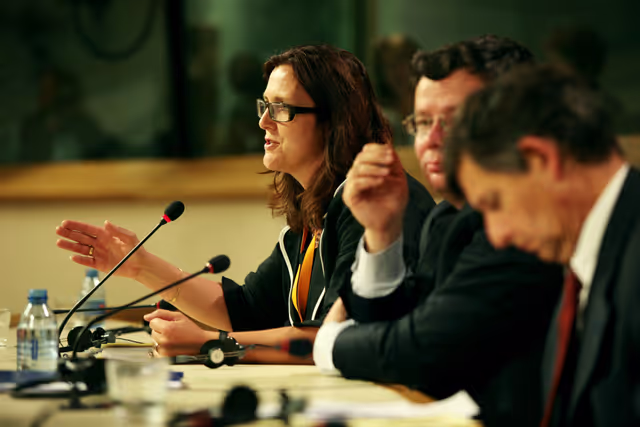 Foto 4: Press conference on the combined programme of the French, Czech and Swedish Presidencies.