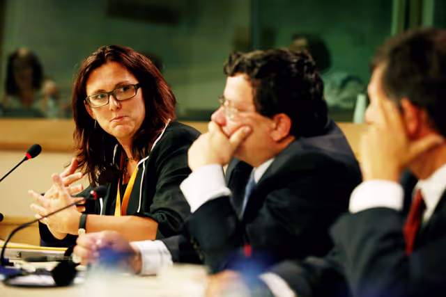 Foto 5: Press conference on the combined programme of the French, Czech and Swedish Presidencies.