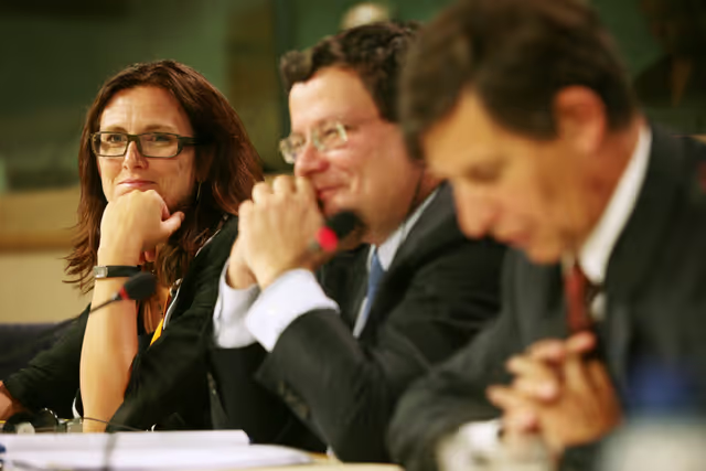 Foto 14: Press conference on the combined programme of the French, Czech and Swedish Presidencies.