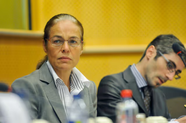 MEP Anne LAPERROUZE attends a meeting in Brussels