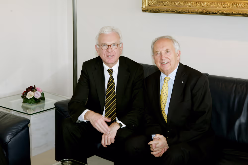 Hans Gert POETTERING, EP President, meets with MEP Ingo FRIEDRICH in Brussels