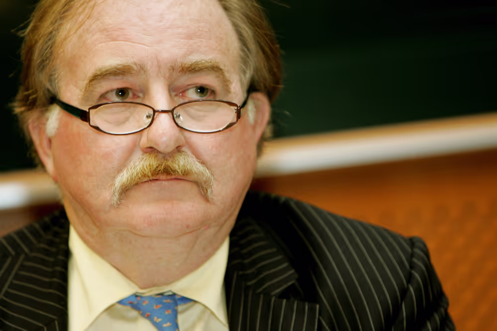 MEP Christopher BEAZLEY attends a meeting in Brussels