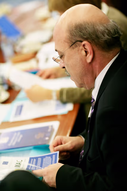 MEP Adamos ADAMOU attends a meeting in Brussels