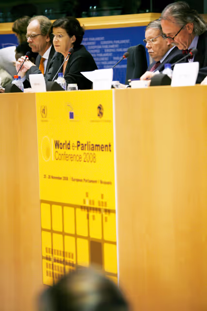 Fotó 43: World e-Parliament Conference 2008 - The Conference is co-organized by the European Parliament and the Global Centre for ICT in Parliament, a joint initiative of the United Nations Department of Economic and Social Affairs (UNDESA) and the Inter-Parliamentary Union (IPU) and a core group of partners, established in 2006 to promote the role of parliaments in advancing the Information Society goals as well as the effective use of ICT for the modernization of parliamentary processes. The World e-Parliament Conference 2008 represents a unique opportunity for leaders and members of parliaments, parliamentary officials and experts to exchange views at a global level on new technologies and innovation as tools to strengthen the representative, legislative and oversight functions of regional and national assemblies.