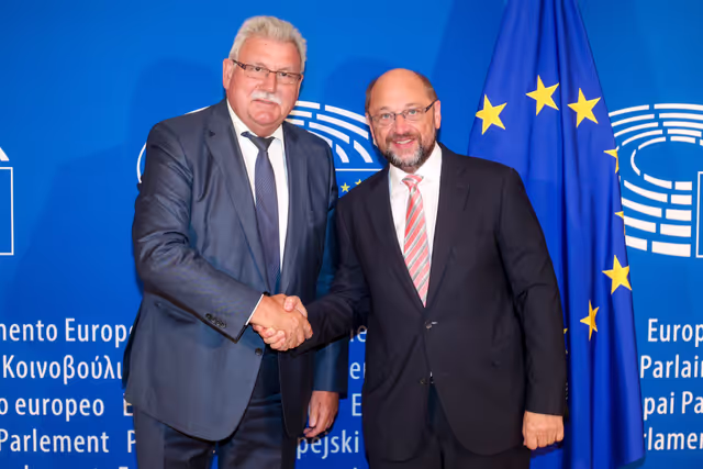 Fotografie 4: Martin SCHULZ - EP President meets with MEP Werner LANGEN, Chair of the PANA Committee