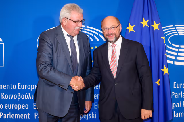 Fotografie 2: Martin SCHULZ - EP President meets with MEP Werner LANGEN, Chair of the PANA Committee