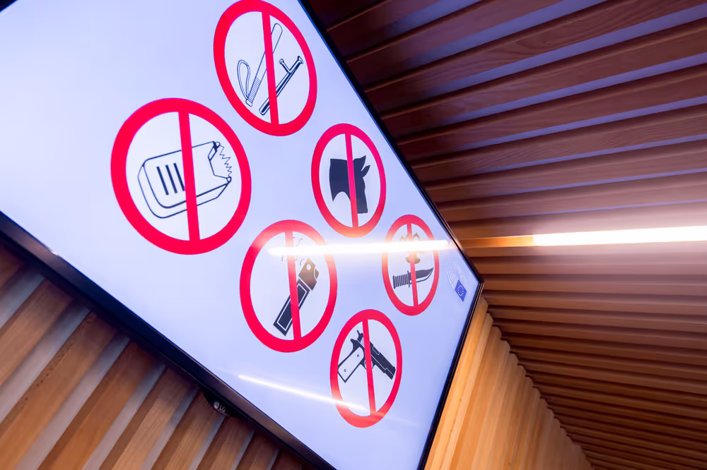 TV screen for security checks