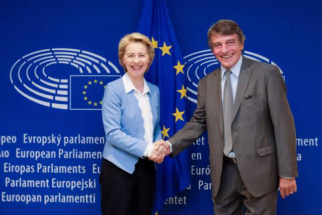 David SASSOLI - EP President meets with Ursula VON DER LEYEN - EU Commission President-elect at the EP in Brussels