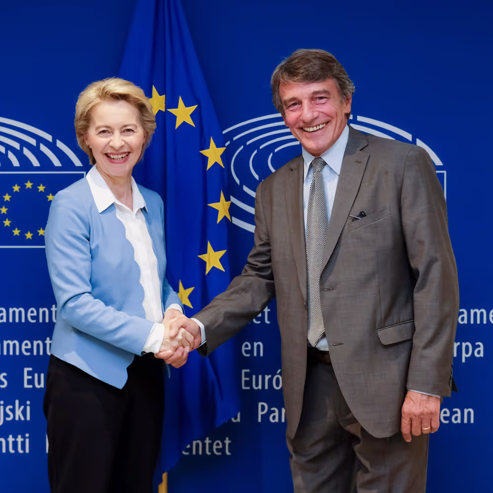 David SASSOLI - EP President meets with Ursula VON DER LEYEN - EU Commission President-elect at the EP in Brussels