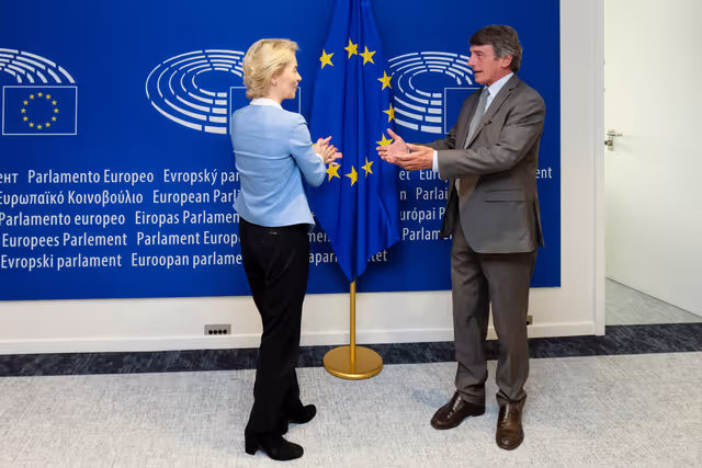 David SASSOLI - EP President meets with Ursula VON DER LEYEN - EU Commission President-elect at the EP in Brussels