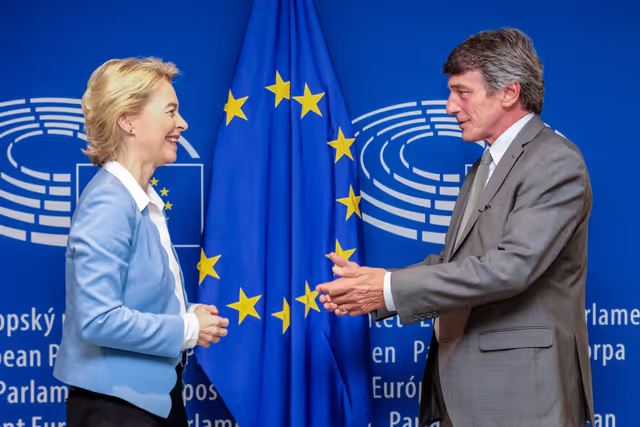 David SASSOLI - EP President meets with Ursula VON DER LEYEN - EU Commission President-elect at the EP in Brussels
