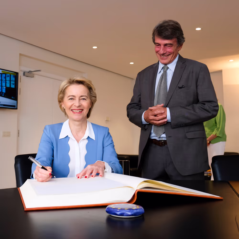 David SASSOLI - EP President meets with Ursula VON DER LEYEN - EU Commission President-elect at the EP in Brussels