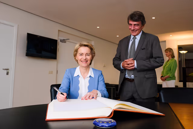David SASSOLI - EP President meets with Ursula VON DER LEYEN - EU Commission President-elect at the EP in Brussels