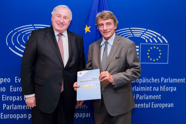 David SASSOLI - EP President meets with Karl Heinz LAMBERTZ - President of the Committee of the Regions at the EP in Brussels