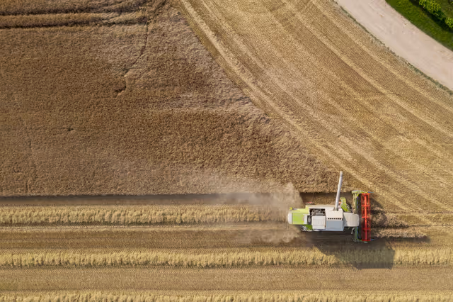 Nuotrauka 1: Barley harvest in Luxembourg, July 22, 2021..