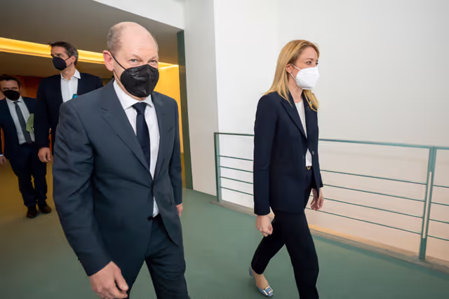 Fotagrafa 3: Official Visit of Roberta METSOLA, EP President to Berlin - Meeting with Olaf SCHOLZ, German Federal Chancellor