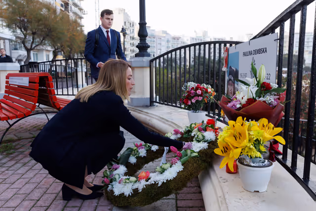 Official visit by Roberta METSOLA, EP President to Malta - Lays wreath on Paulina Dembska's murder site, Sliema