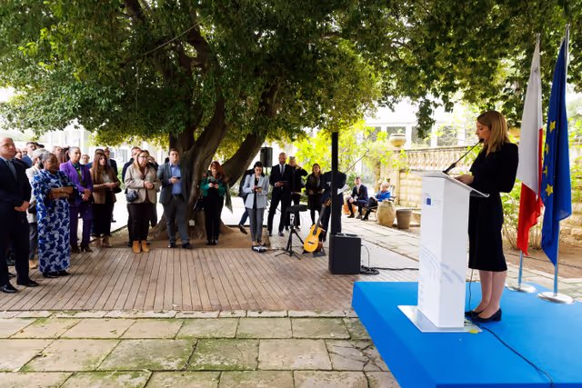 Photo 6: Official visit by Roberta METSOLA, EP President to Malta - Addresses at Valletta, Attard
