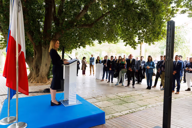 Photo 5: Official visit by Roberta METSOLA, EP President to Malta - Addresses at Valletta, Attard
