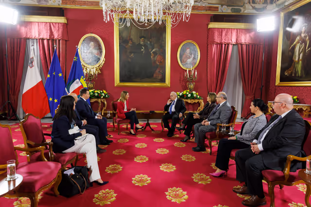 Fotografi 3: Official visit by Roberta METSOLA, EP President to Malta - Meeting with George VELLA, President of Malta