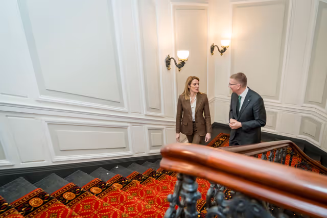 Official visit by Roberta METSOLA, EP President to Riga (Latvia) - Meeting with Edgars RINKĒVIČS, President of Latvia
