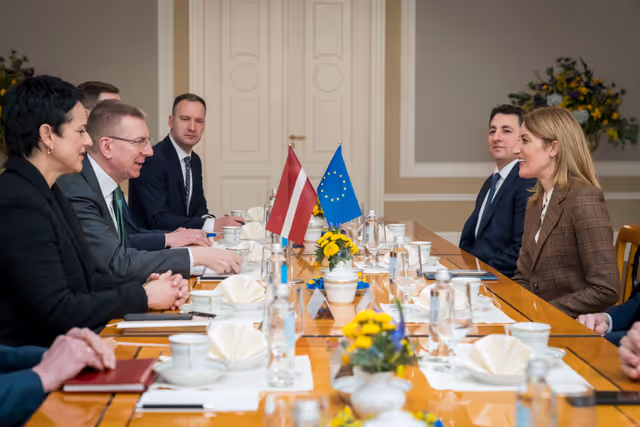 Official visit by Roberta METSOLA, EP President to Riga (Latvia) - Meeting with Edgars RINKĒVIČS, President of Latvia