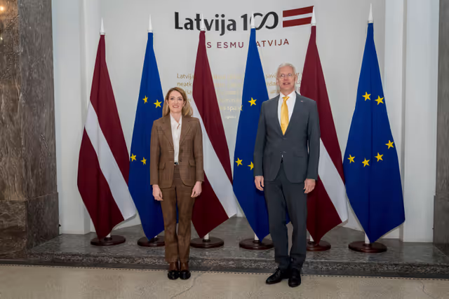 Official visit by Roberta METSOLA, EP President to Riga (Latvia) - Meeting with Krišjanis KARIŅŠMinister of Foreign Affairs of the Republic of Latvia