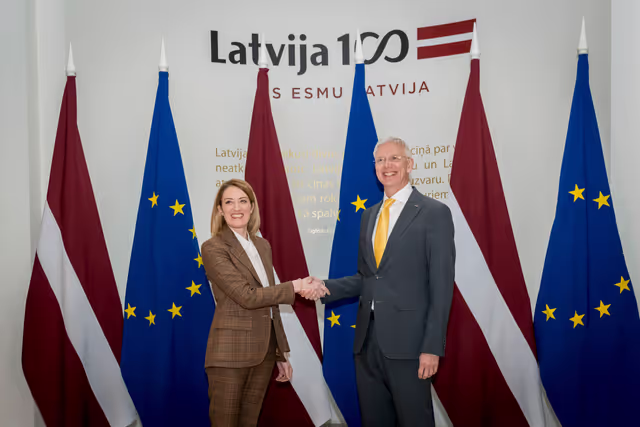 Official visit by Roberta METSOLA, EP President to Riga (Latvia) - Meeting with Krišjanis KARIŅŠMinister of Foreign Affairs of the Republic of Latvia