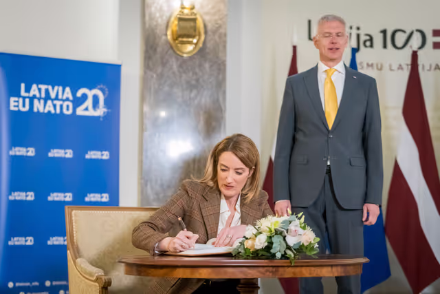 Official visit by Roberta METSOLA, EP President to Riga (Latvia) - Meeting with Krišjanis KARIŅŠMinister of Foreign Affairs of the Republic of Latvia