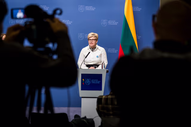 Official visit by Roberta METSOLA, EP President to Vilnius (Lithuania) - Press Point after the Meeting with Ingrida ŠIMONYTĖ, Lithuanian Prime Minister