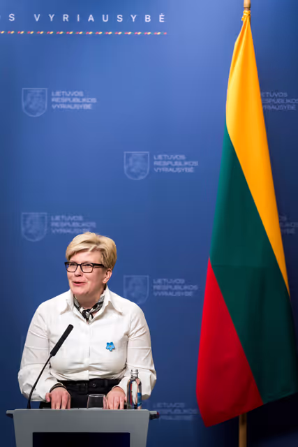 Official visit by Roberta METSOLA, EP President to Vilnius (Lithuania) - Press Point after the Meeting with Ingrida ŠIMONYTĖ, Lithuanian Prime Minister