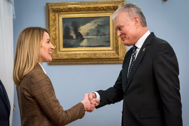 Official visit by Roberta METSOLA, EP President to Vilnius (Lithuania) - Meeting with Gitanas NAUSEDA, President of Lithuania