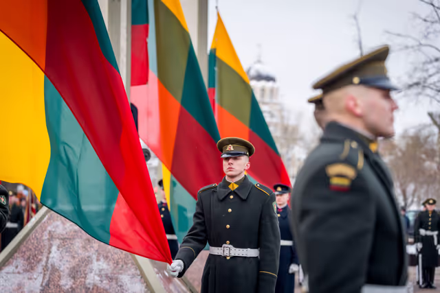 Official visit by Roberta METSOLA, EP President to Vilnius (Lithuania) - Flag hoisting ceremony for the Day of Defenders of Freedom