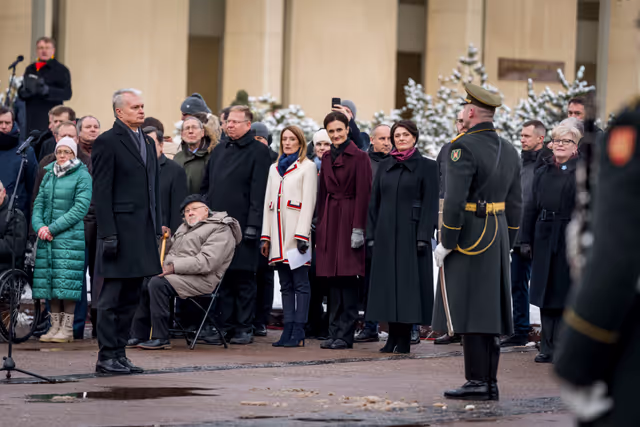 Official visit by Roberta METSOLA, EP President to Vilnius (Lithuania) - Flag hoisting ceremony for the Day of Defenders of Freedom