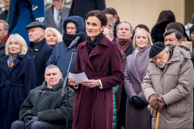 Official visit by Roberta METSOLA, EP President to Vilnius (Lithuania) - Flag hoisting ceremony for the Day of Defenders of Freedom