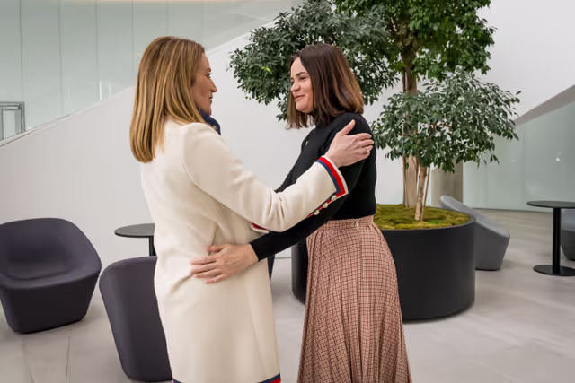 Official visit by Roberta METSOLA, EP President to Vilnius (Lithuania) - Meeting with Sviatlana TSIKHANOUSKAYA, Leader of the Belarusian democratic opposition