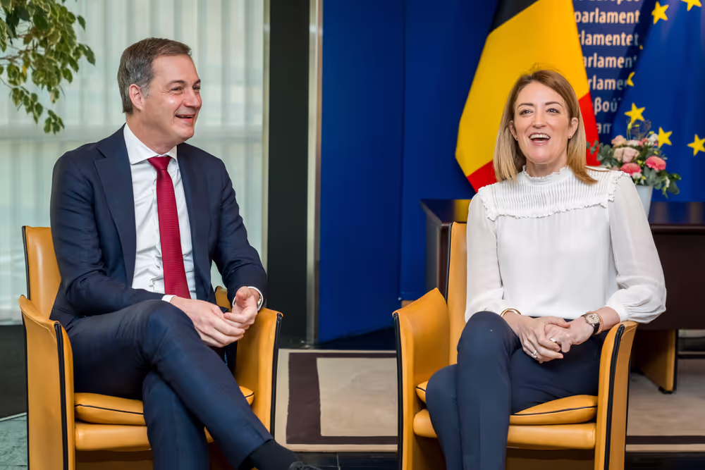 Roberta METSOLA, EP President meets with Alexander DE CROO, Belgian Prime Minister