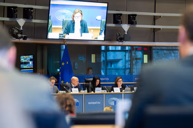 Foto 9: TRAN - Exchange of views with Commissioner  Adina-Ioana VALEAN in the framework of the Structured Dialogue